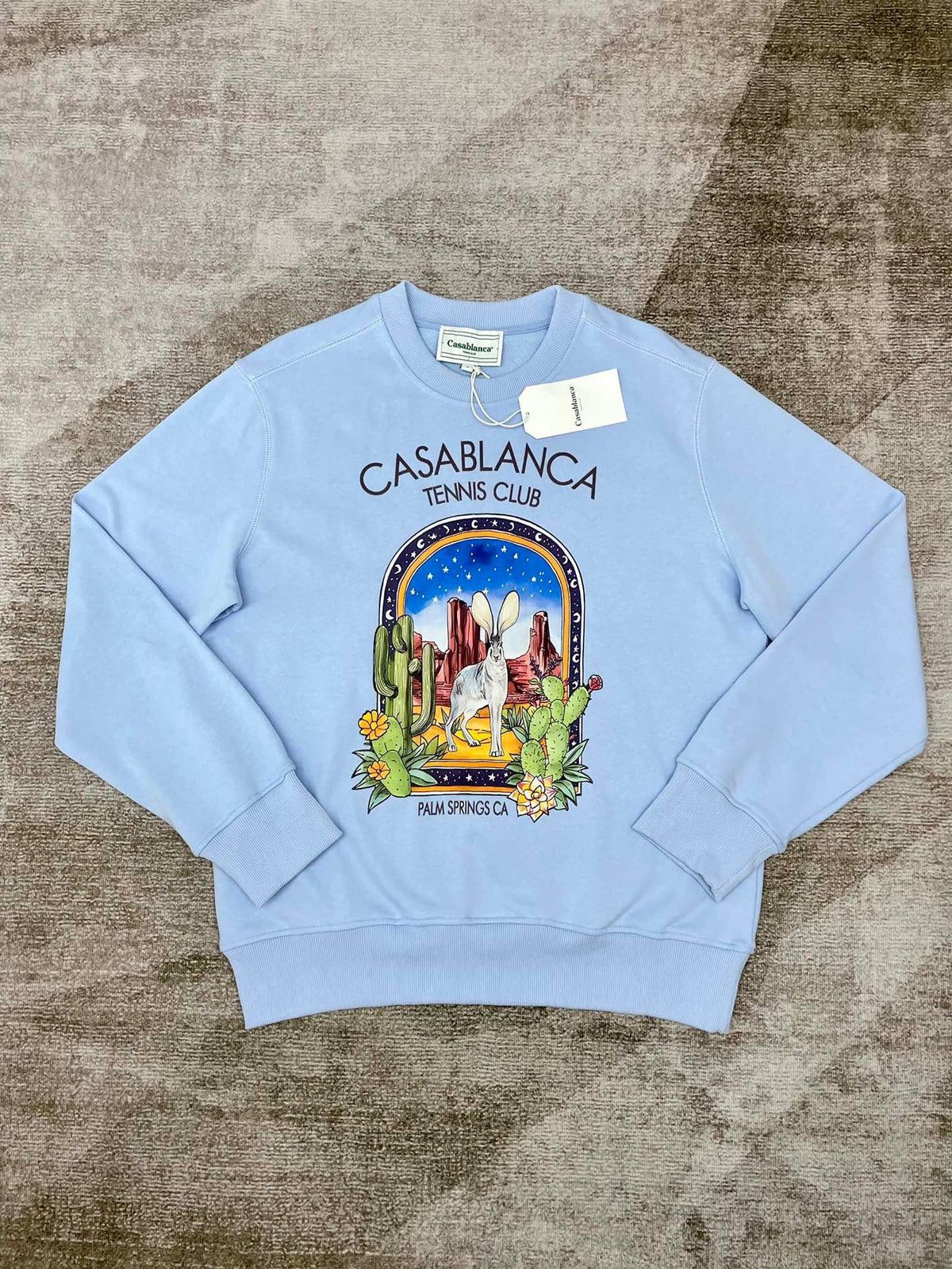 Navy Cotton Landscape Graphic Crewneck - Men's