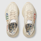 Rhyton sneaker with logo – inspired by the tags decorating retro athletic uniforms, the glitter game motif – LUX VERSE Luxury Designer Fashion Outlet
