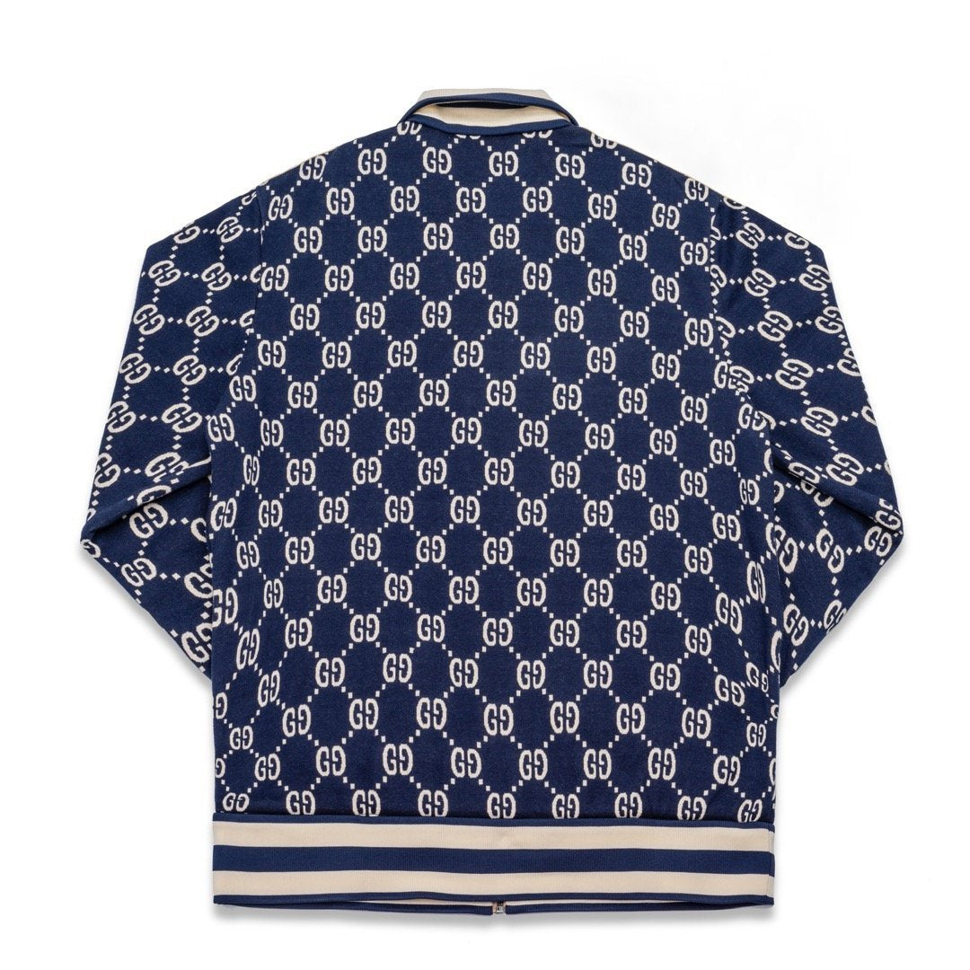 Navy Knit Monogram Track - Men's