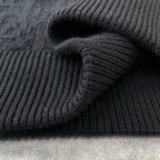 Schwarzer Rollkragenpullover aus Wolle mit Zopfmuster – Herren