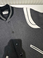 Navy Wool Striped Trim Varsity – Herren