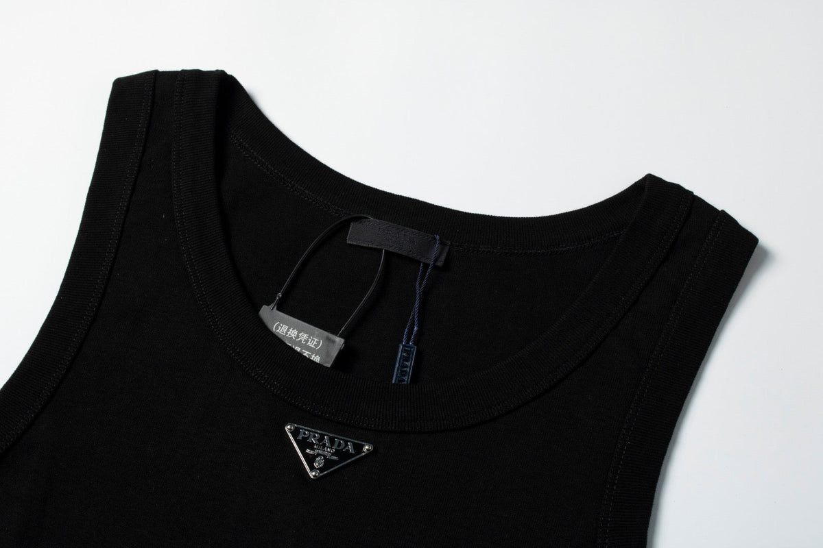 Schwarz-weißes Tanktop – Herren