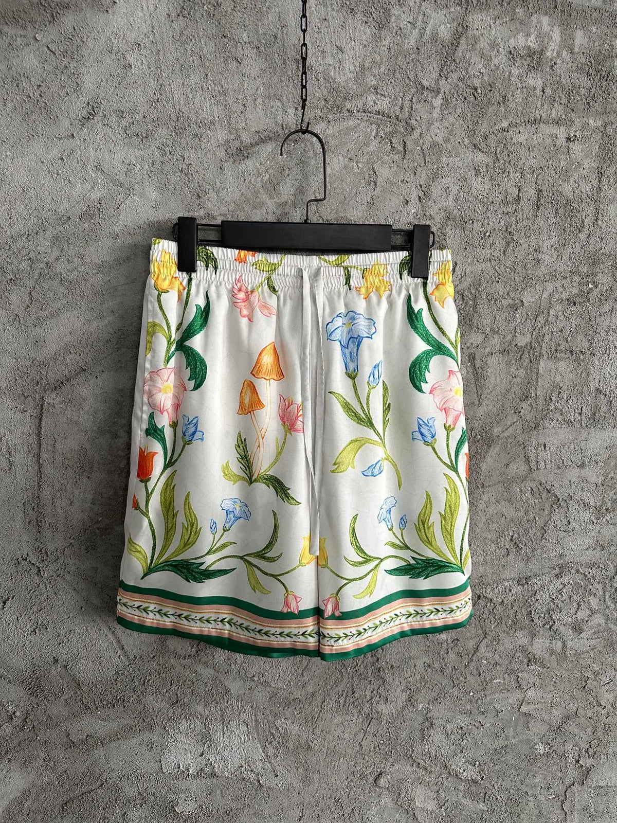 Floral Print Silk Shorts - Men's
