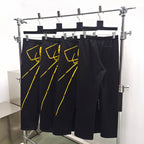 Black Cotton Graphic Straight - Men's