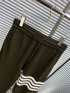 Marineblaue Jogginghose aus Baumwolle mit Bar-Streifen – Herren