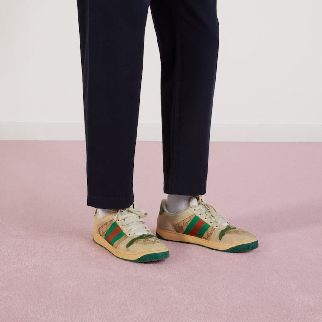 Men's Screener Gg Sneaker – influenced by classic trainers from the'70s, these sneakers mix leather with GG – LUX VERSE Luxury Designer Fashion Outlet