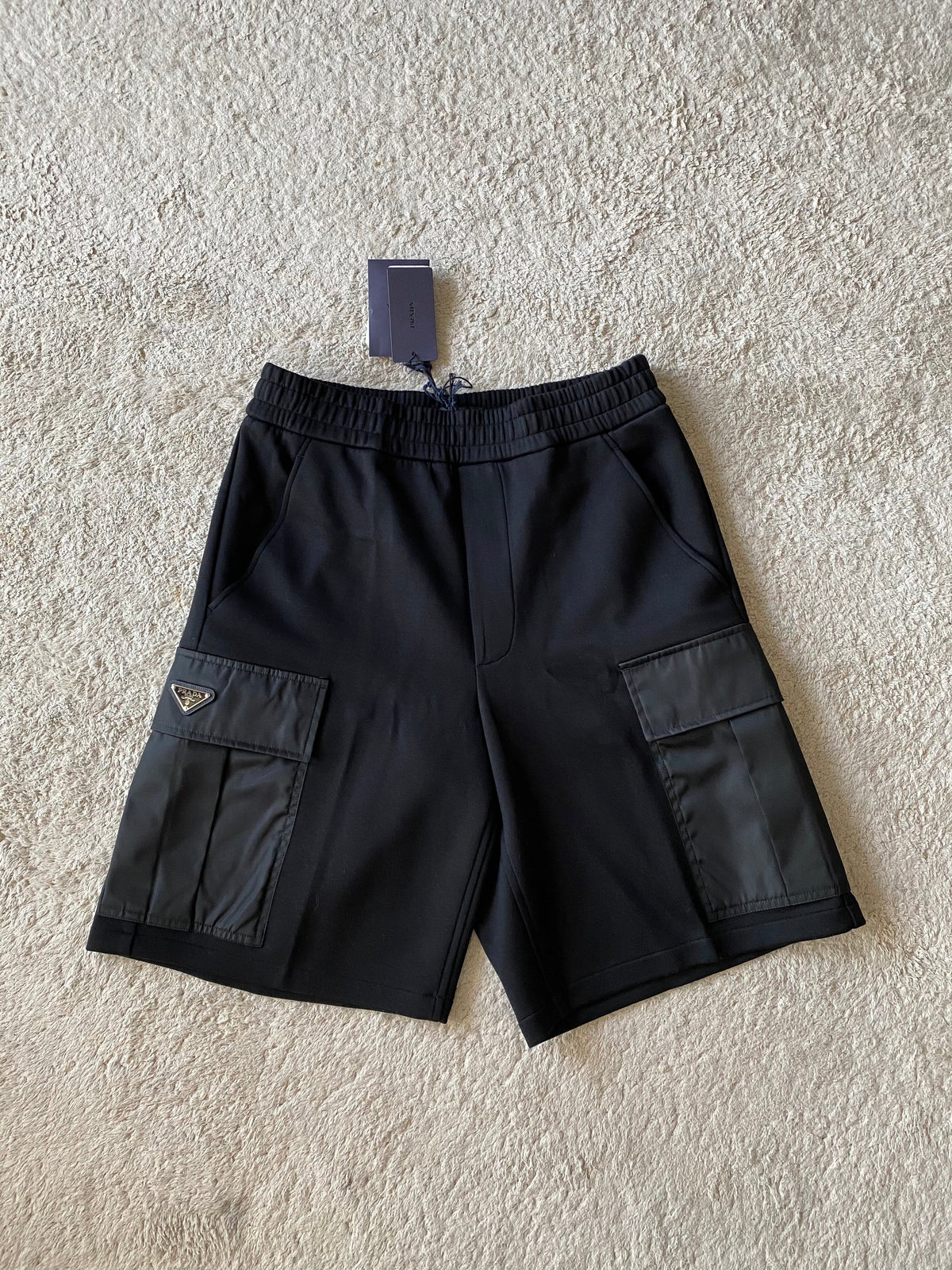 Black Nylon Zip Detail Cargo - Men's