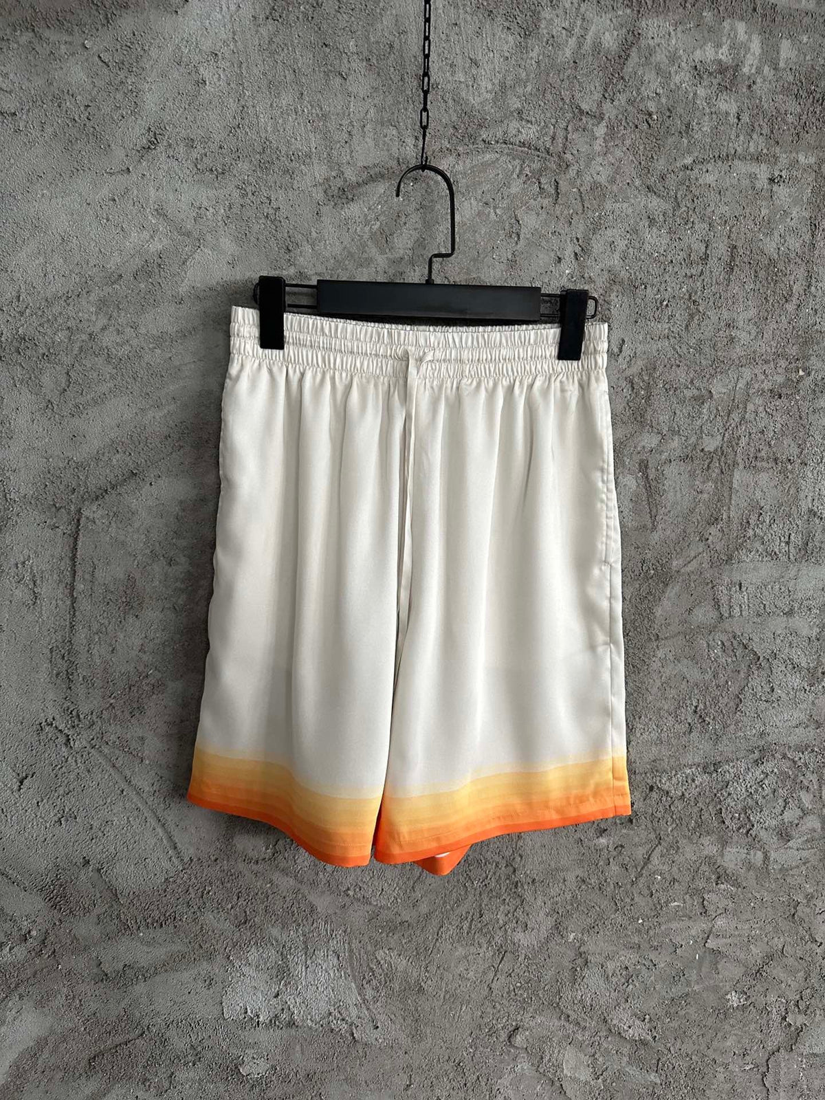 Cream Cotton Gradient Hem Drawstring - Men's