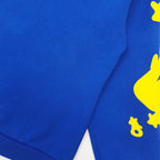 Blauer Baumwoll-Pullover mit Grafikdruck – Herren