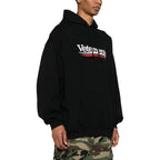 Schwarzer Baumwoll-Logo-Pullover für Herren