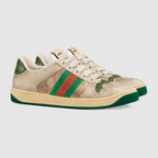 Women's Screener Leather Sneaker – butter leather with beige/ebony GG canvas Women's Green and orange Web with vintage – LUX VERSE Luxury Designer Fashion Outlet