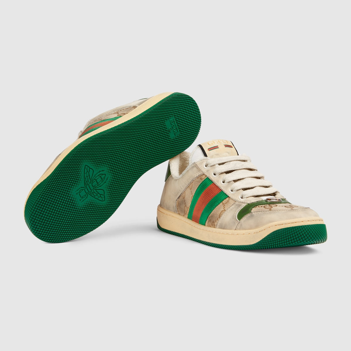 Screener Canvas Sneaker – butter leather with beige/ebony Original GG canvas Women's Green and orange Web – LUX VERSE Luxury Designer Fashion Outlet