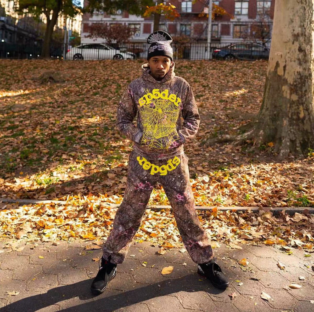 Grüne Camouflage-Jogginghose aus Baumwolle – Herren