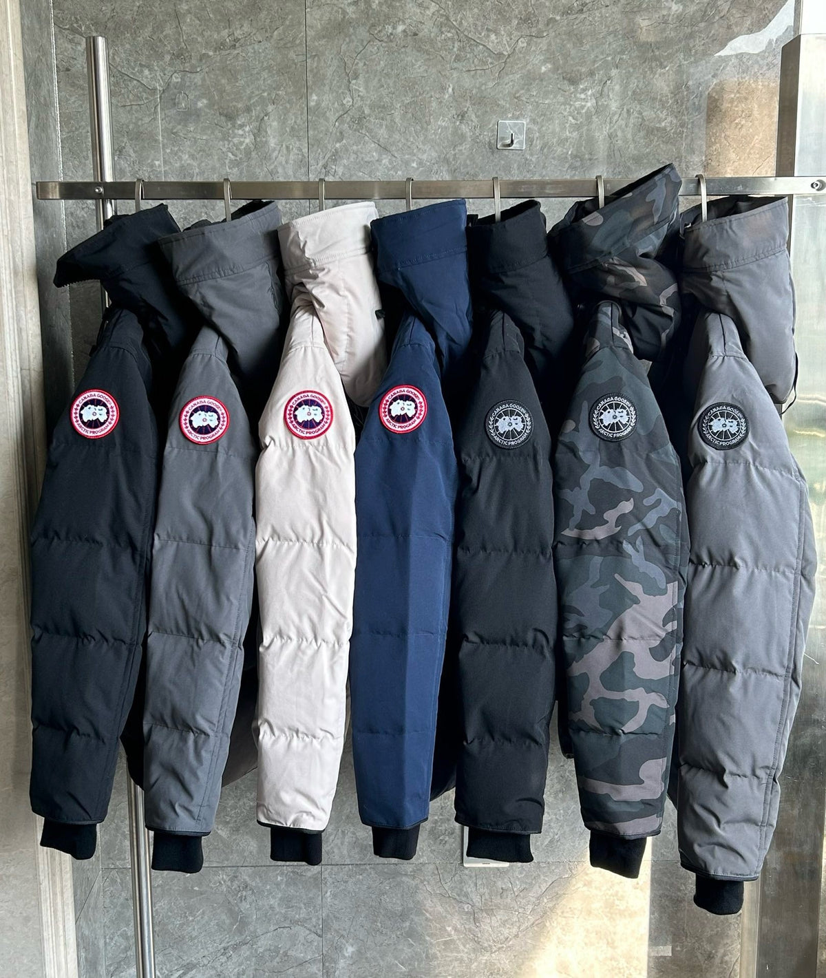 Black and White Puffer Jacket - Men's