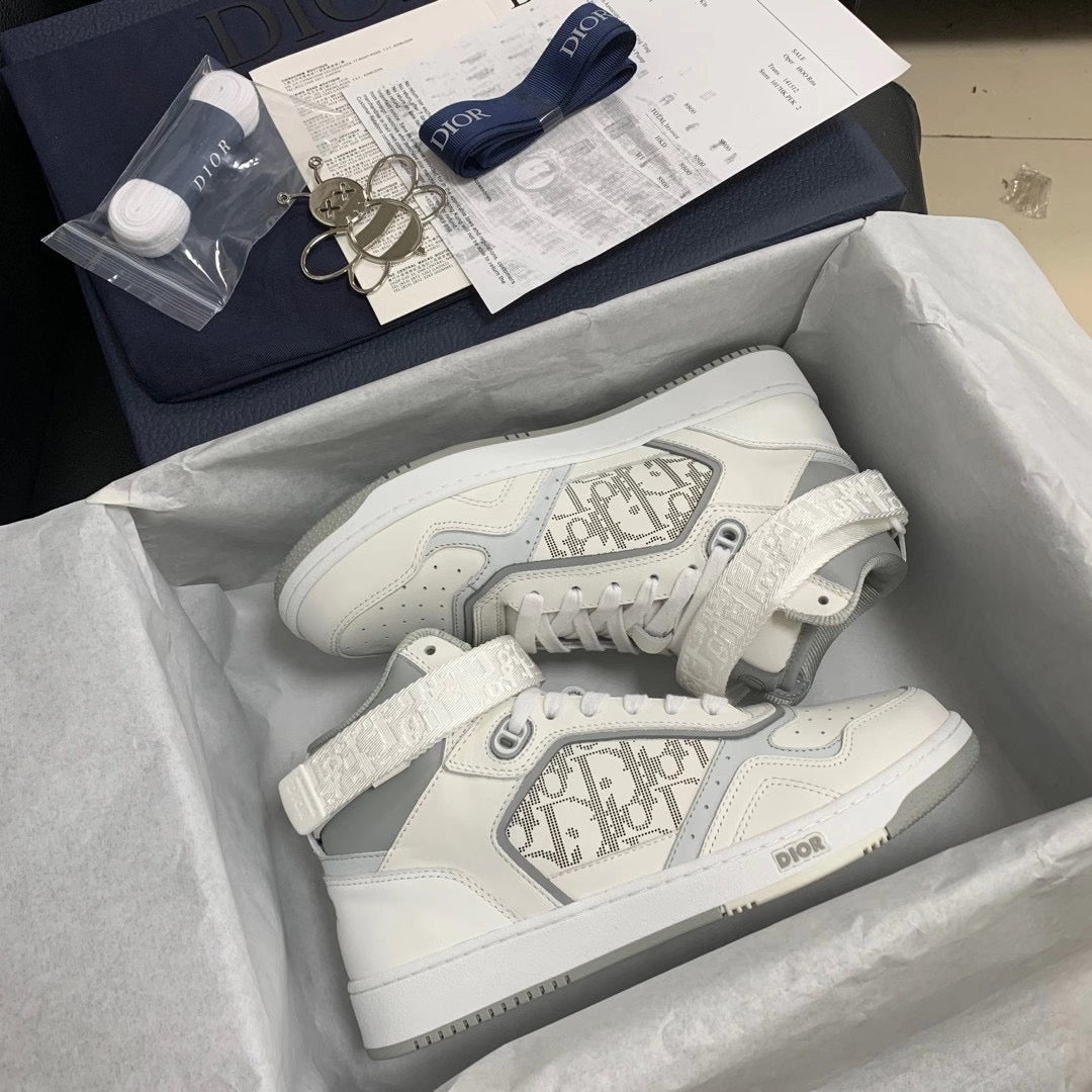 B27 High-Top White Sneakers