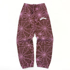 Burgundy Cotton Web Print Joggers – Herren