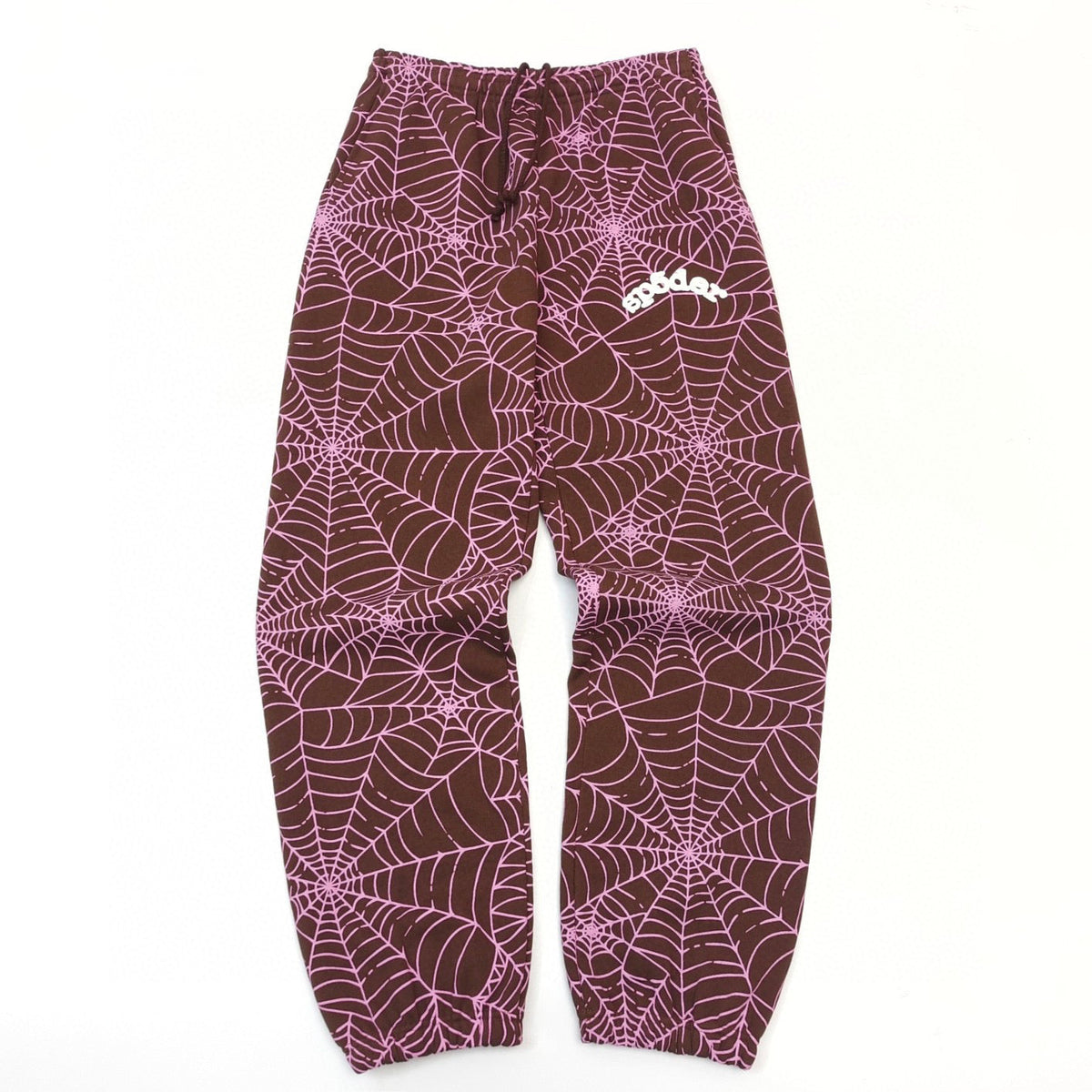 Burgundy Cotton Web Print Joggers – Herren