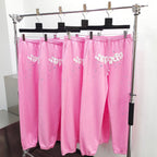 Pink Baumwolle Arch Text Jogger - Herren