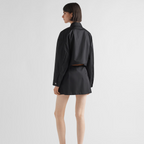 Re-Nylon Collar Jacket – innovative regenerated nylon fabric adds a touch of modernity to the boxy silhouette – LUX VERSE Luxury Designer Fashion Outlet