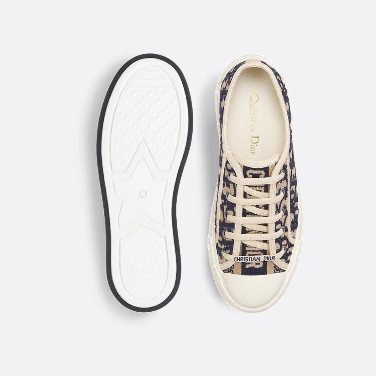 Platform Elevate Sneaker – the deep blue Oblique embroidered cotton upper features a comfortable thick sole, – LUX VERSE Luxury Designer Fashion Outlet