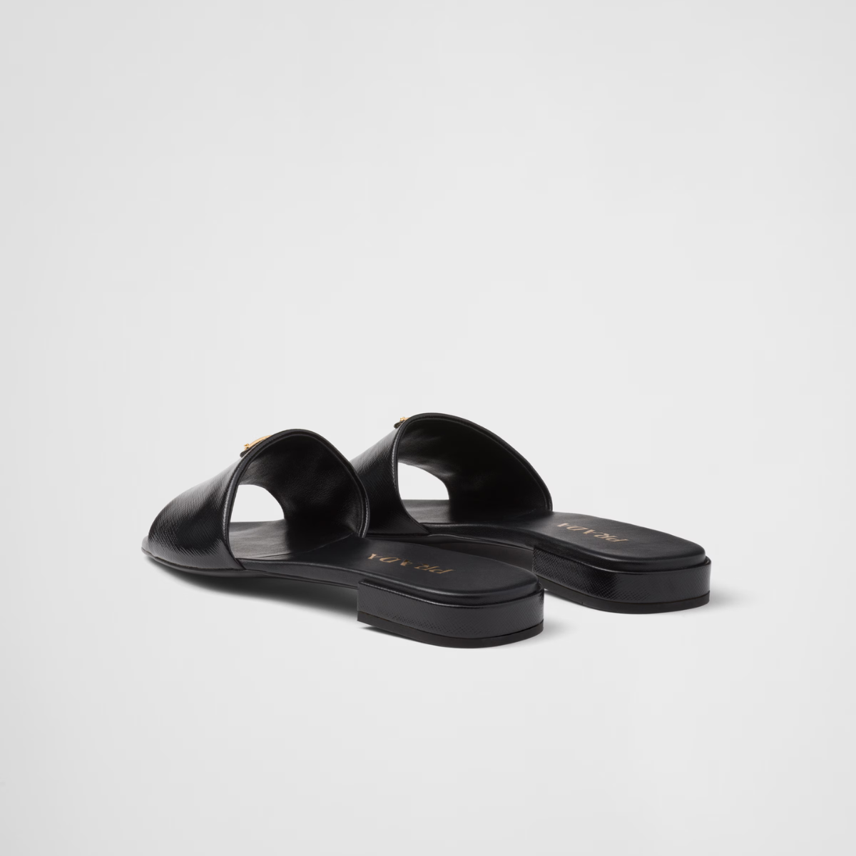 Saffiano patent leather slides – the sophisticated and versatile style defined by clean, sleek lines is enriched – LUX VERSE Luxury Designer Fashion Outlet