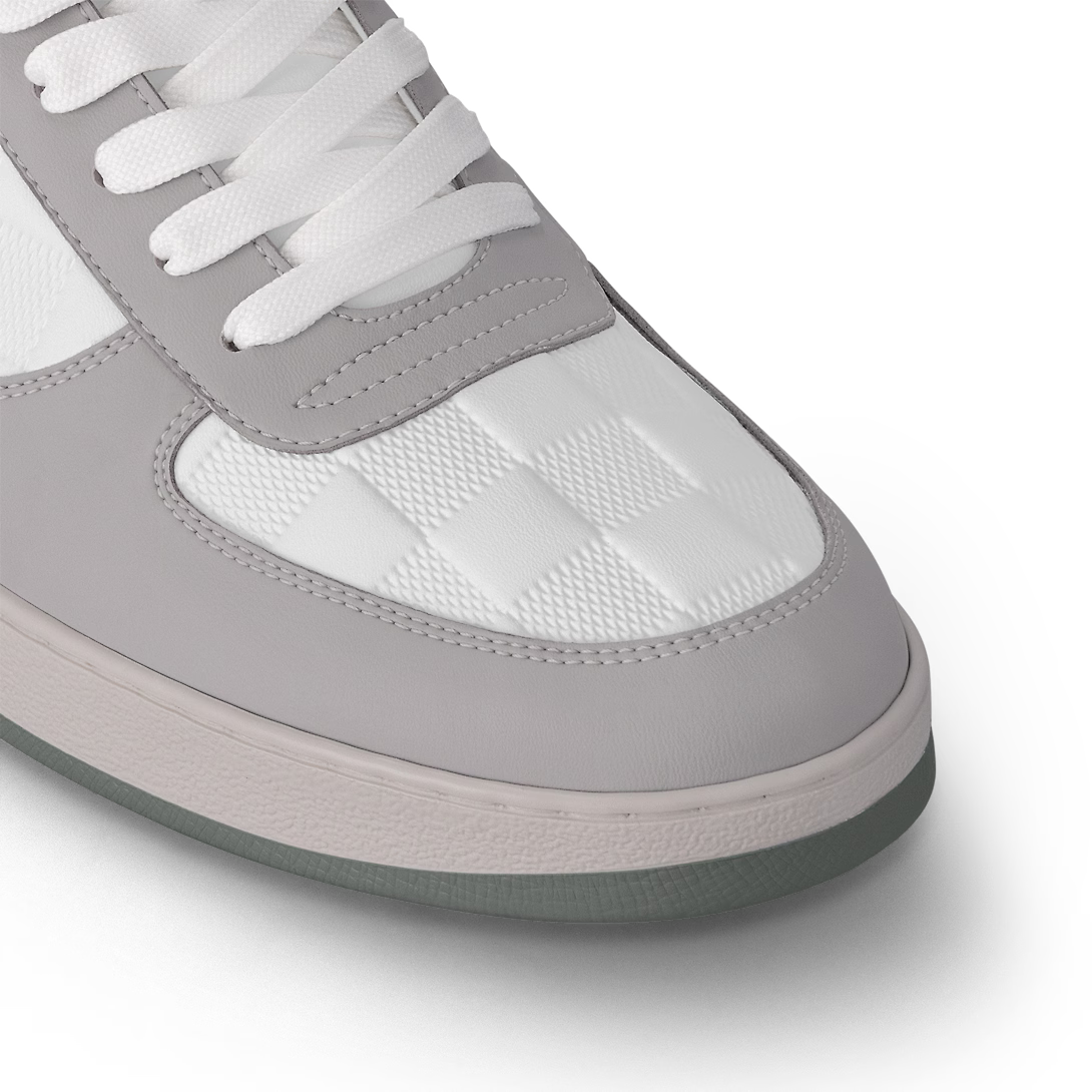 Rivoli Sneaker Grey – the tongue features upcycling logo – LUX VERSE Luxury Designer Fashion Outlet
