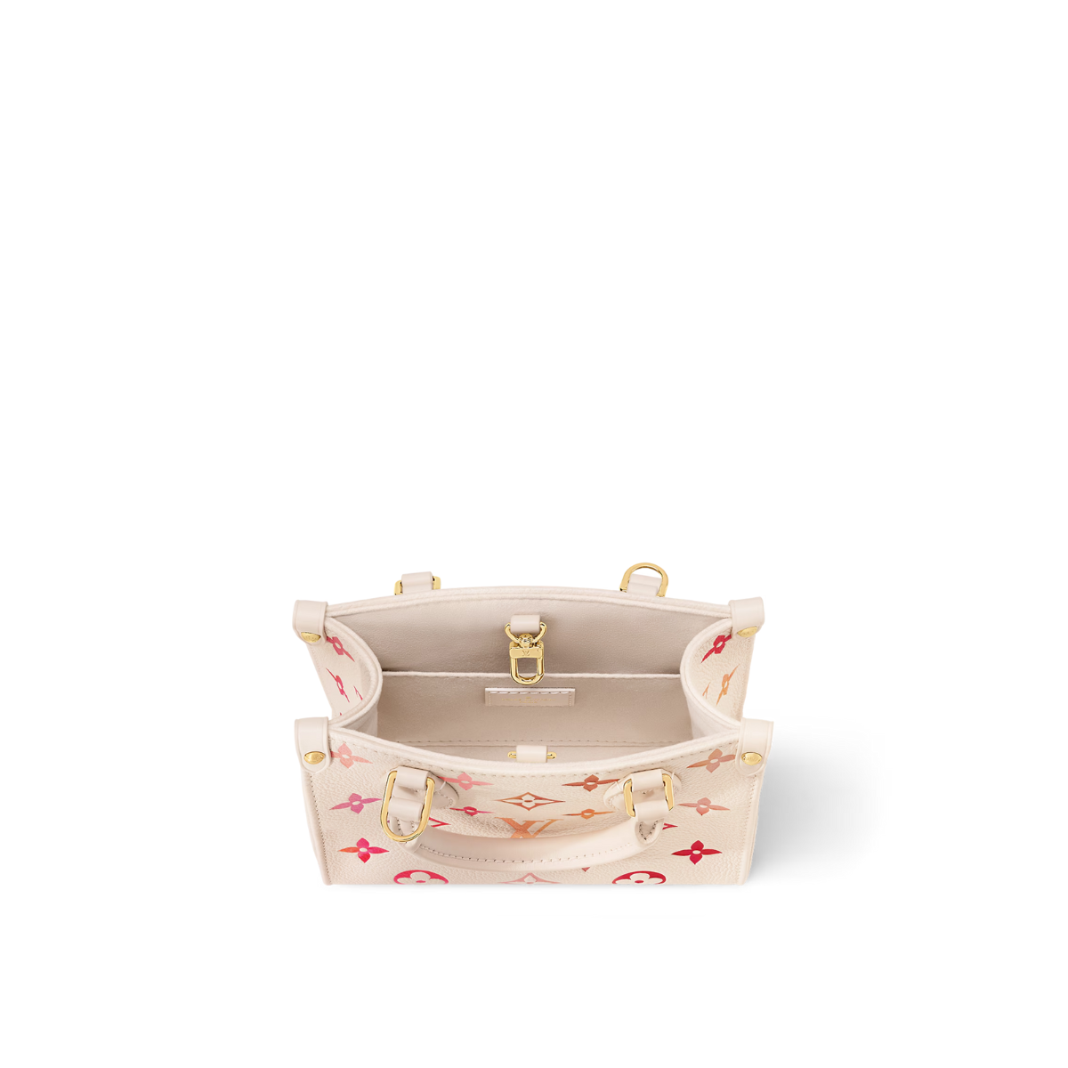 OnTheGo BB beige – the Monogram Blossoms printed on the leather have a watercolor aspect – LUX VERSE Luxury Designer Fashion Outlet