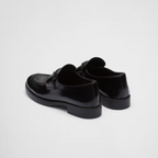 Brushed leather loafers Black – new, modernist proportions reinterpret the classic silhouette of the loafer, giving – LUX VERSE Luxury Designer Fashion Outlet