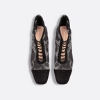 Naughtily-D Heeled Ankle Boot – offering a sophisticated play of transparency, the mesh style is fully embroidered – LUX VERSE Luxury Designer Fashion Outlet