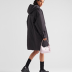 Oversized light Black Re-Nylon raincoat – made with lightweight Re-Nylon material, this coat offers superior protection – LUX VERSE Luxury Designer Fashion Outlet