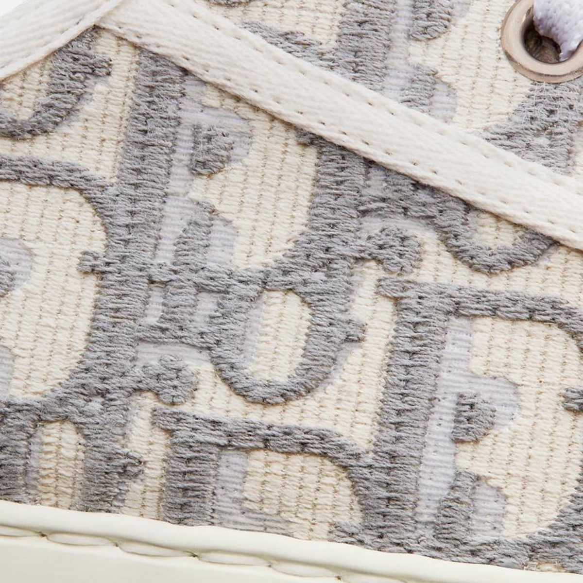 Platform Sneaker Oblique Cotton – the upper in stone gray Oblique embroidered cotton reveals a comfortable thick sole, – LUX VERSE Luxury Designer Fashion Outlet