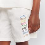 White Kids'Swim Shorts – crafted in white technical fabric, they showcase the menswear-inspired Multi – LUX VERSE Luxury Designer Fashion Outlet
