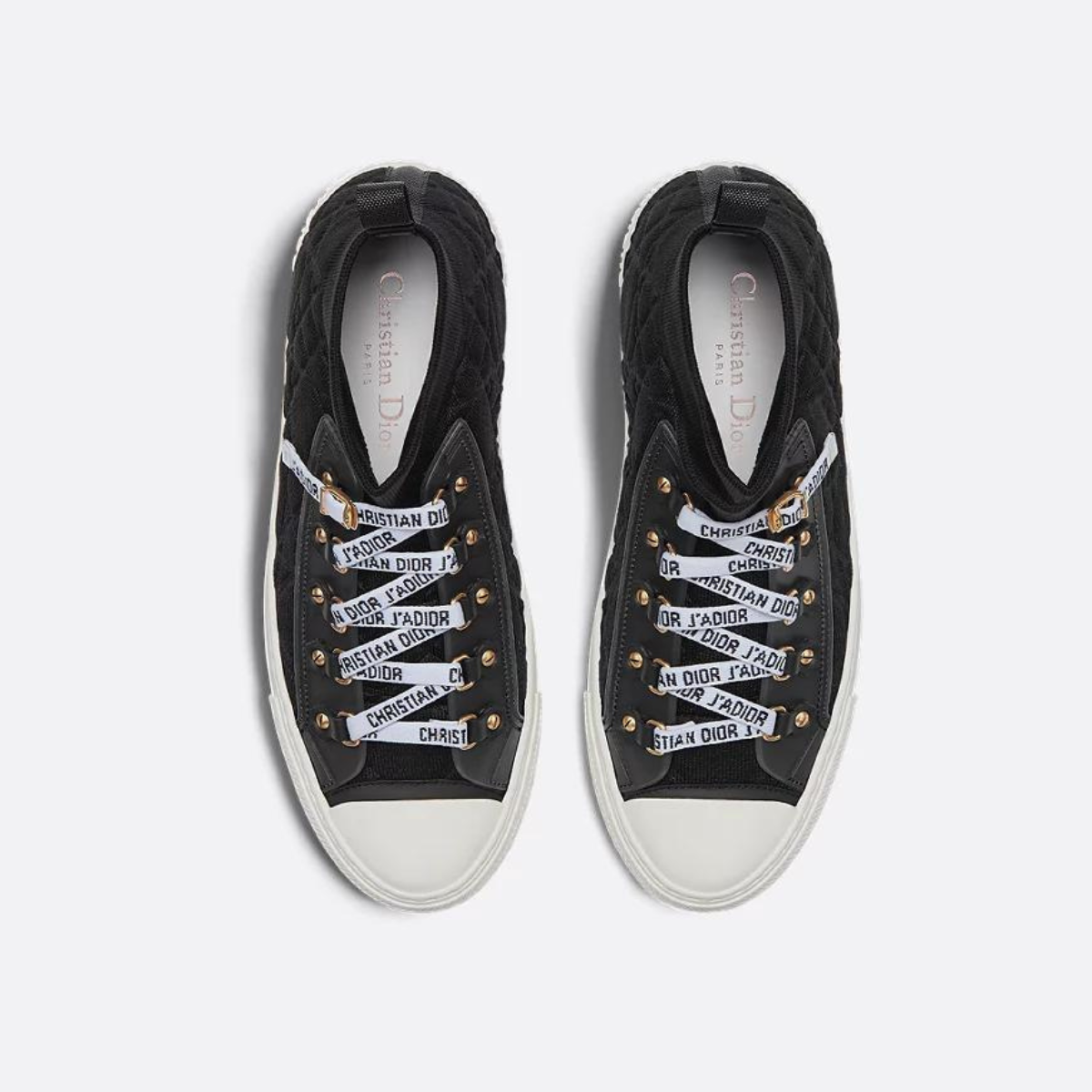 Walk'n'Macrocannage Motif Sneaker – signatures on sole and laces Leather inserts and antique gold-finish metal – LUX VERSE Luxury Designer Fashion Outlet