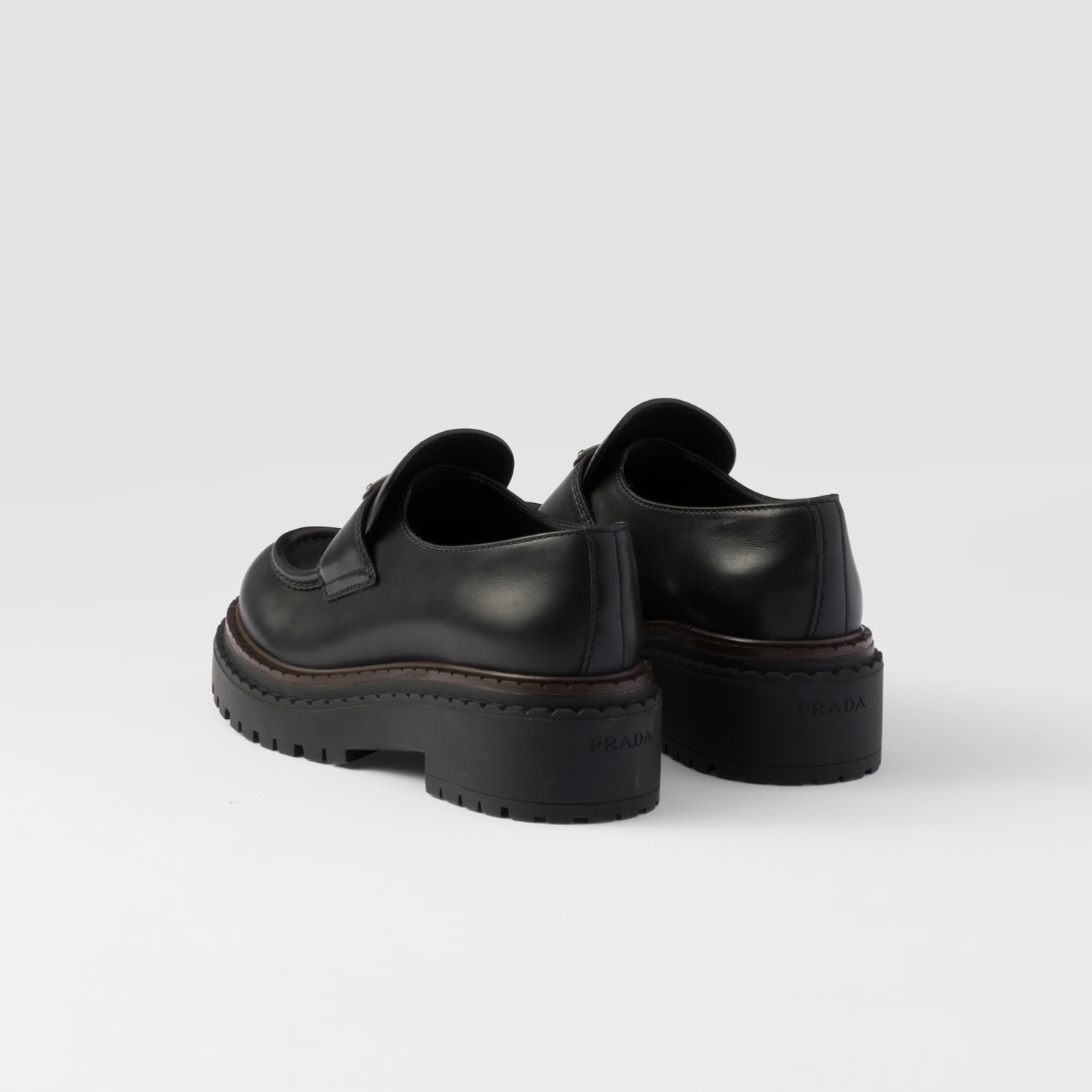 Double Chocolate leather loafers – finely crafted details and contemporary elements animate the design of these leather – LUX VERSE Luxury Designer Fashion Outlet