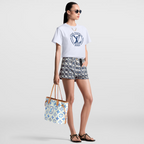 Neverfull MM Lagoon – the Monogram pattern has a watercolor aspect and features the Circle in the center – LUX VERSE Luxury Designer Fashion Outlet