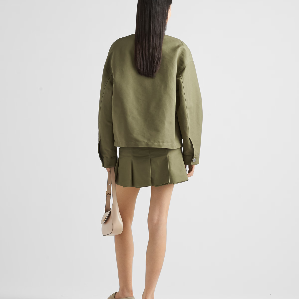 Technical Canvas Jacket – the lined contemporary style is defined by an elegant round neckline and roomy – LUX VERSE Luxury Designer Fashion Outlet