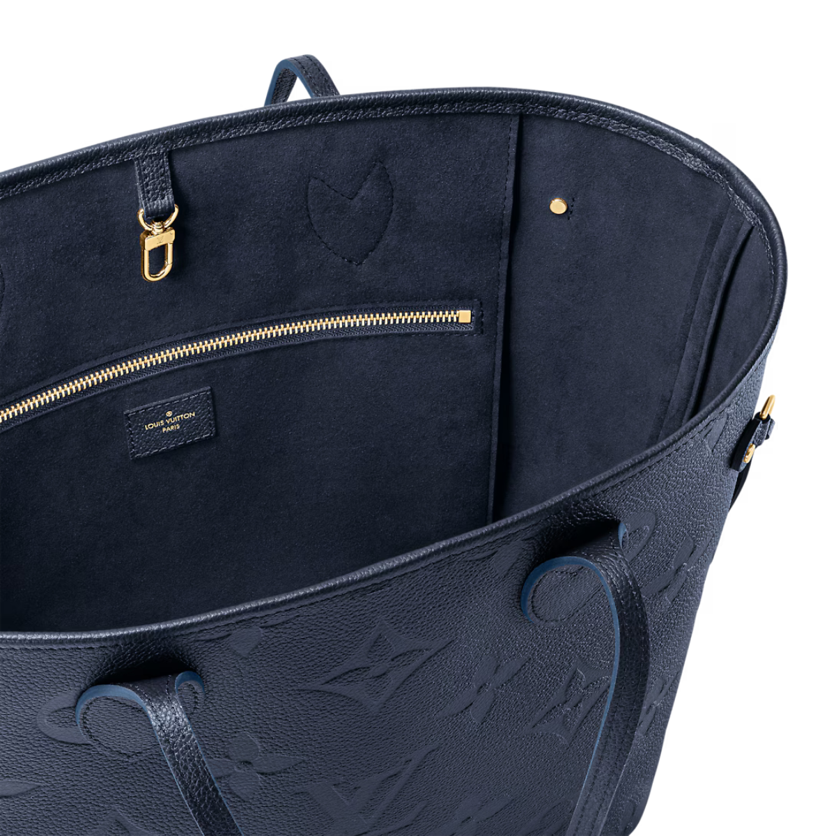 Neverfull MM Navy – this practical bag can easily fit a 13-inch laptop – LUX VERSE Luxury Designer Fashion Outlet