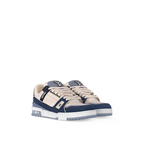 Trainer Sneaker Blue – nubuck calf leather and grained calf leather are combined on this version of – LUX VERSE Luxury Designer Fashion Outlet