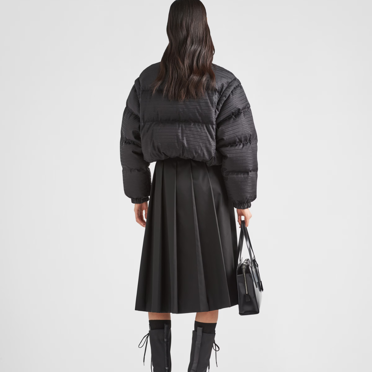 Re-Nylon cropped hooded down jacket – its cropped design adds a stylish touch, making it perfect for both outdoor – LUX VERSE Luxury Designer Fashion Outlet