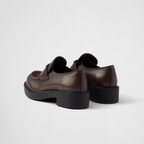 Chocolate leather loafers – a reinterpretation of a classic style, these leather loafers have a chunky design – LUX VERSE Luxury Designer Fashion Outlet