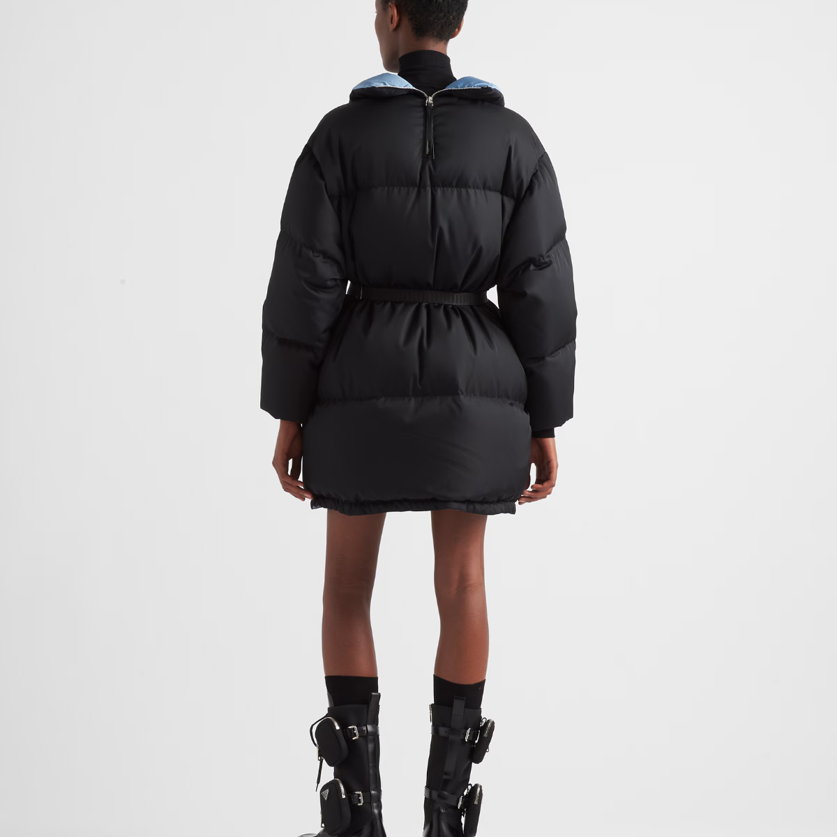 Re-Nylon Gabardine hooded down coat – the lightweight design makes it perfect for travel, while the hood offers extra – LUX VERSE Luxury Designer Fashion Outlet