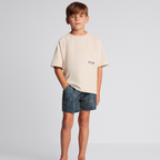 Blue Kids'SwimShorts – crafted in blue technical fabric with a deep blue print and allover spray effect, – LUX VERSE Luxury Designer Fashion Outlet