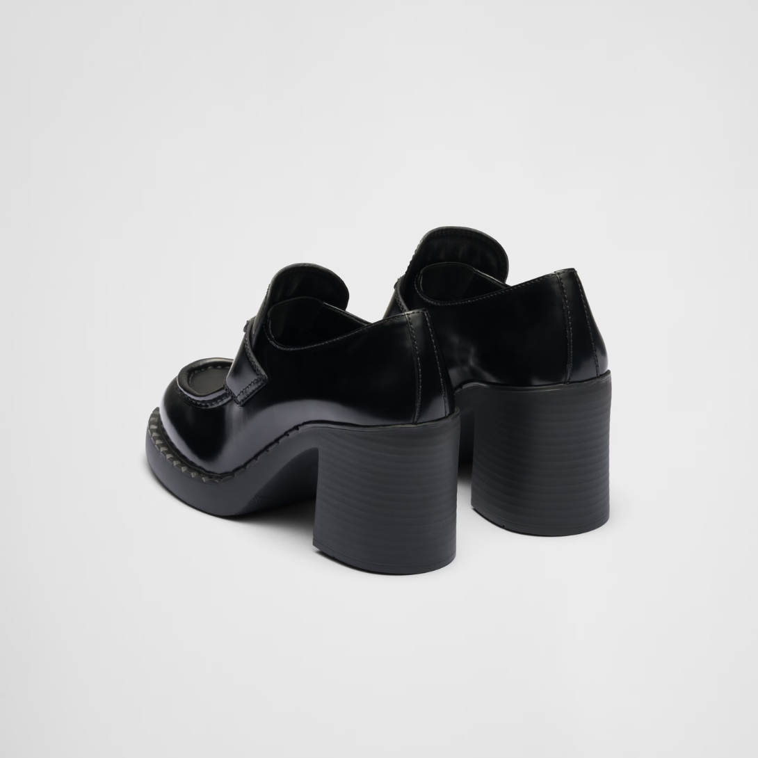Chocolate brushed loafers – the shoe made of brushed leather is characterized by the contrast with the thick – LUX VERSE Luxury Designer Fashion Outlet