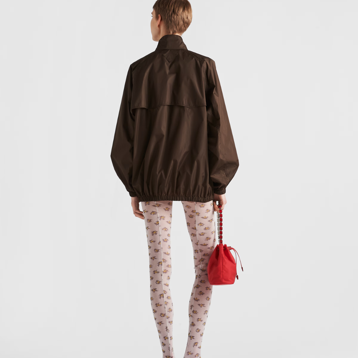 Light technical fabric jacket – the elasticized hem defines the soft volumes of the pragmatic but sophisticated – LUX VERSE Luxury Designer Fashion Outlet