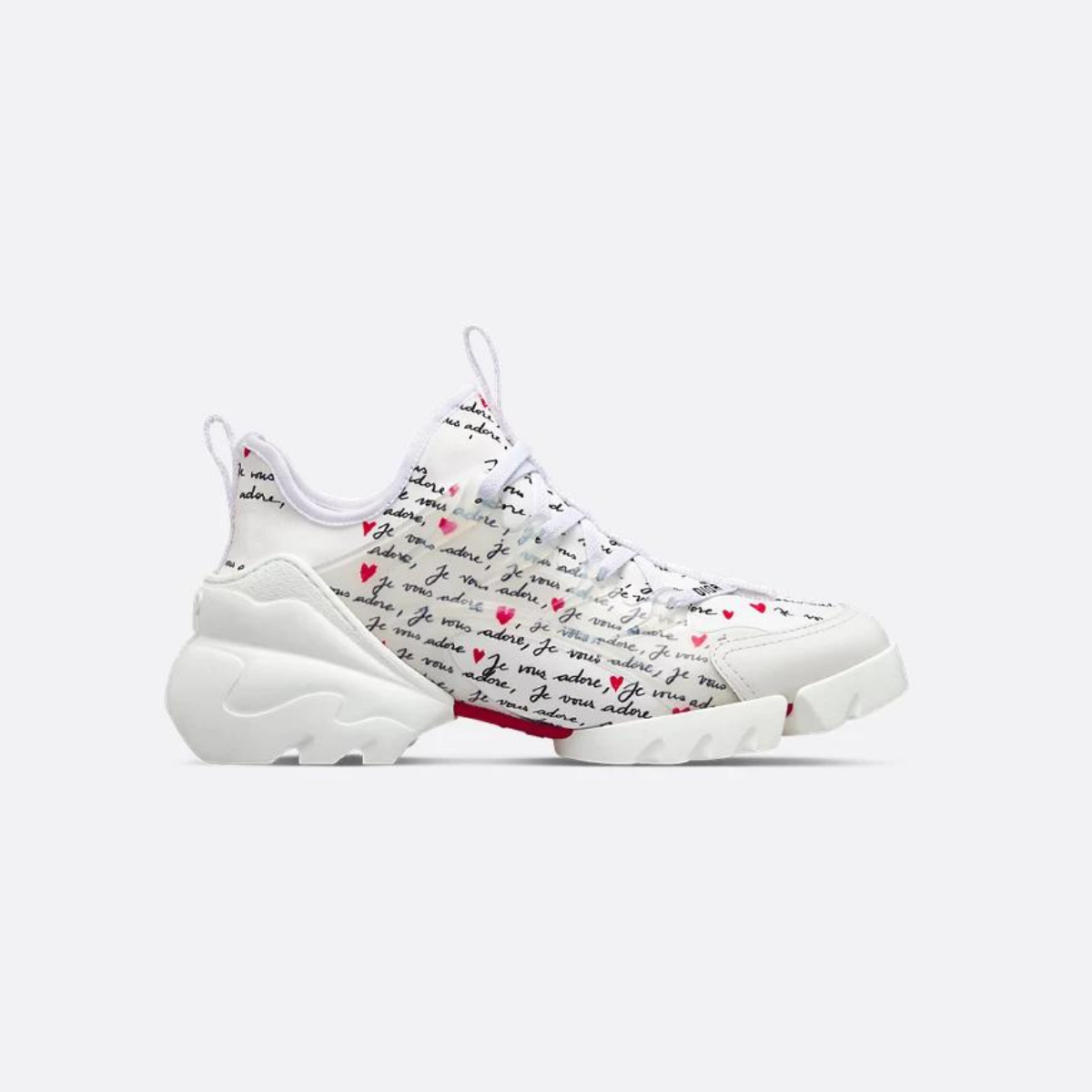 D-Connect Sneaker – the white technical fabric style has a thick sole, rubber details and a round toe – LUX VERSE Luxury Designer Fashion Outlet