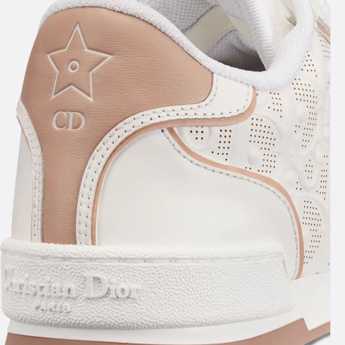 One Sneaker Perforated Calfskin – crafted in white and nude calfskin, it is distinguished with perforated inserts that – LUX VERSE Luxury Designer Fashion Outlet