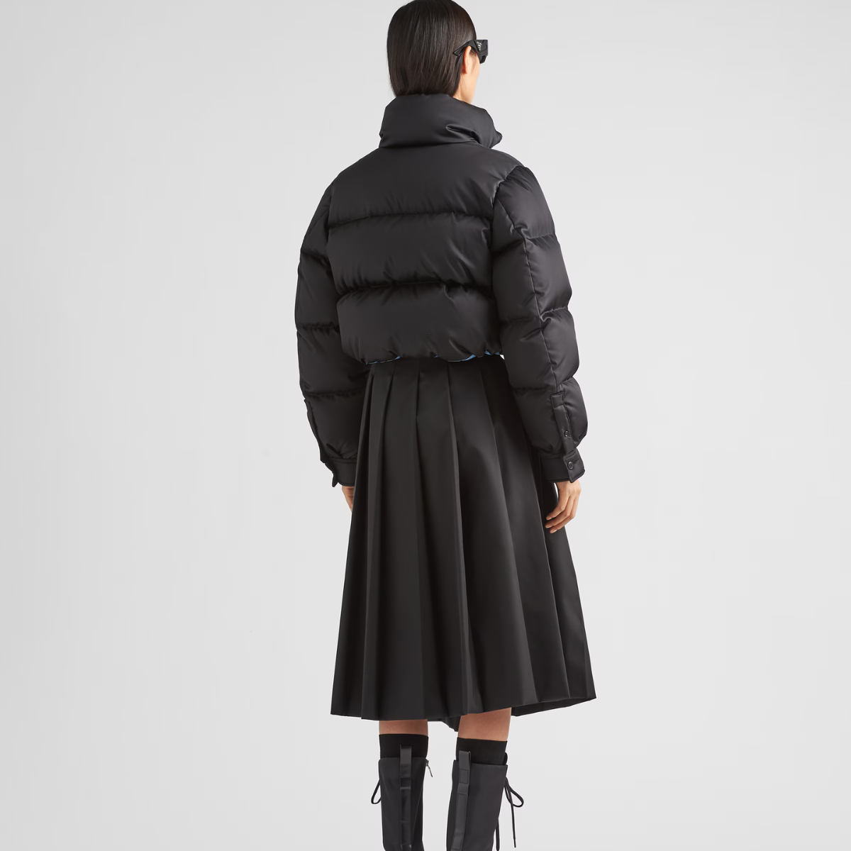 Re-Nylon cropped down jacket – made from recycled materials, this jacket is not only eco-friendly, but also – LUX VERSE Luxury Designer Fashion Outlet