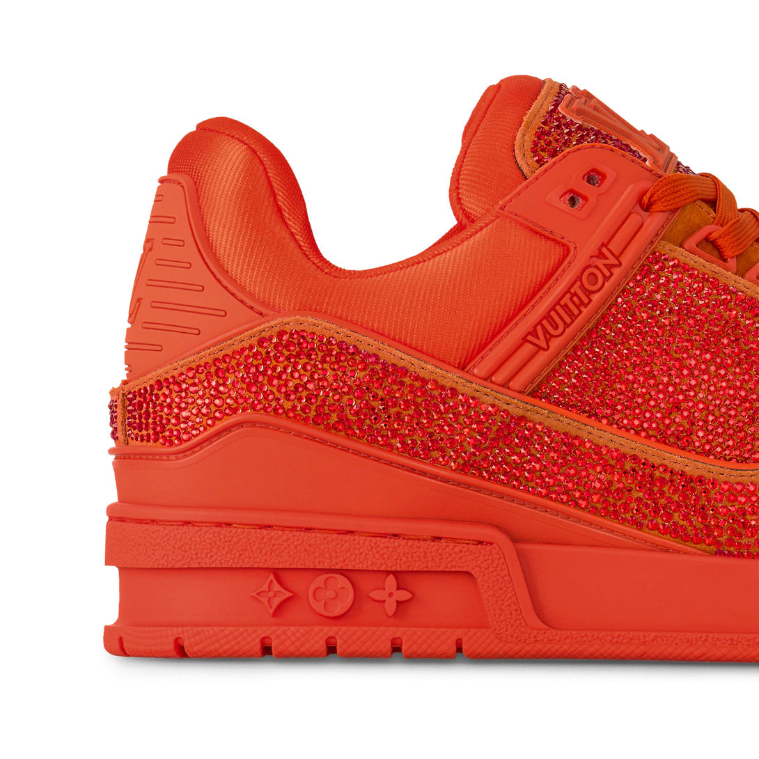Trainer Sneaker Orange Crystal – this exceptional interpretation of the Trainer sneaker is covered in sparkling – LUX VERSE Luxury Designer Fashion Outlet