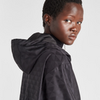 Printed Re-Nylon jacket – here, the geometric design is transformed into a sophisticated yet modernist pattern – LUX VERSE Luxury Designer Fashion Outlet