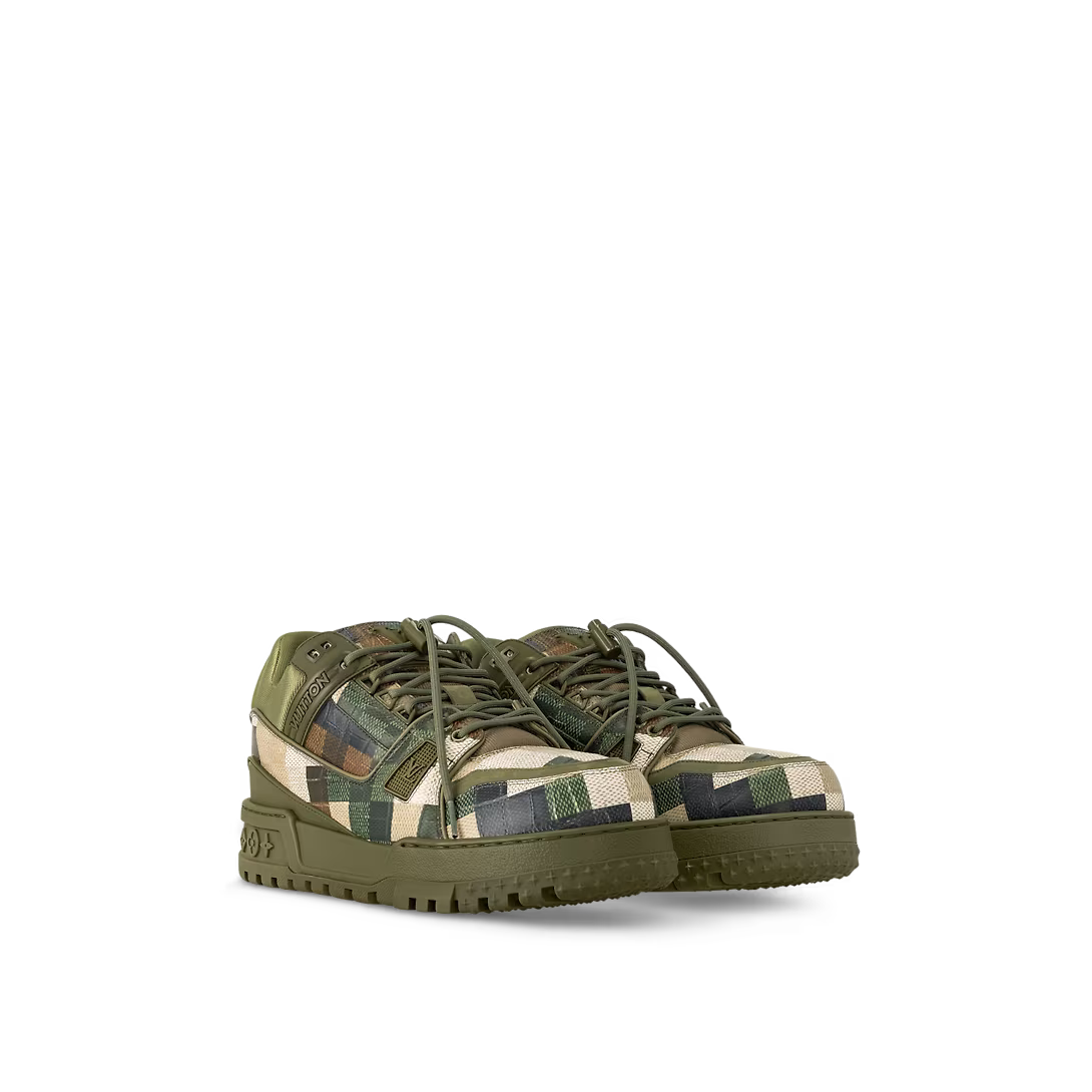 Trainer Maxi Khaki Green Sneaker – this version of the Trainer Maxi sneaker comes in calf leather printed with – LUX VERSE Luxury Designer Fashion Outlet